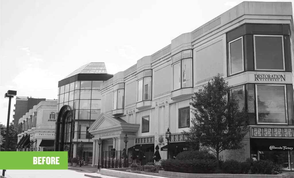 Exterior view of Life Time Center before remodel